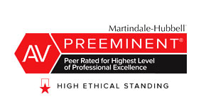 Martindale-Hubbell AV Preeminent | Rated for Highest Level of Professional Excellence | High ethical standingHighest Ethical Standing